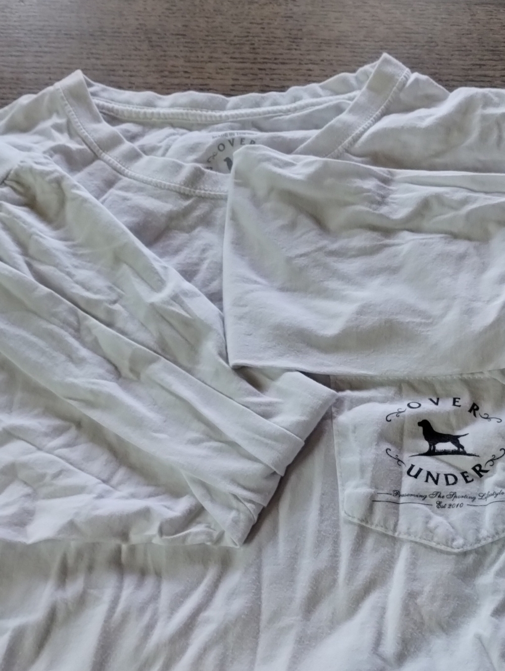 White Long Sleeve with A Dog On The Pocket Graphic